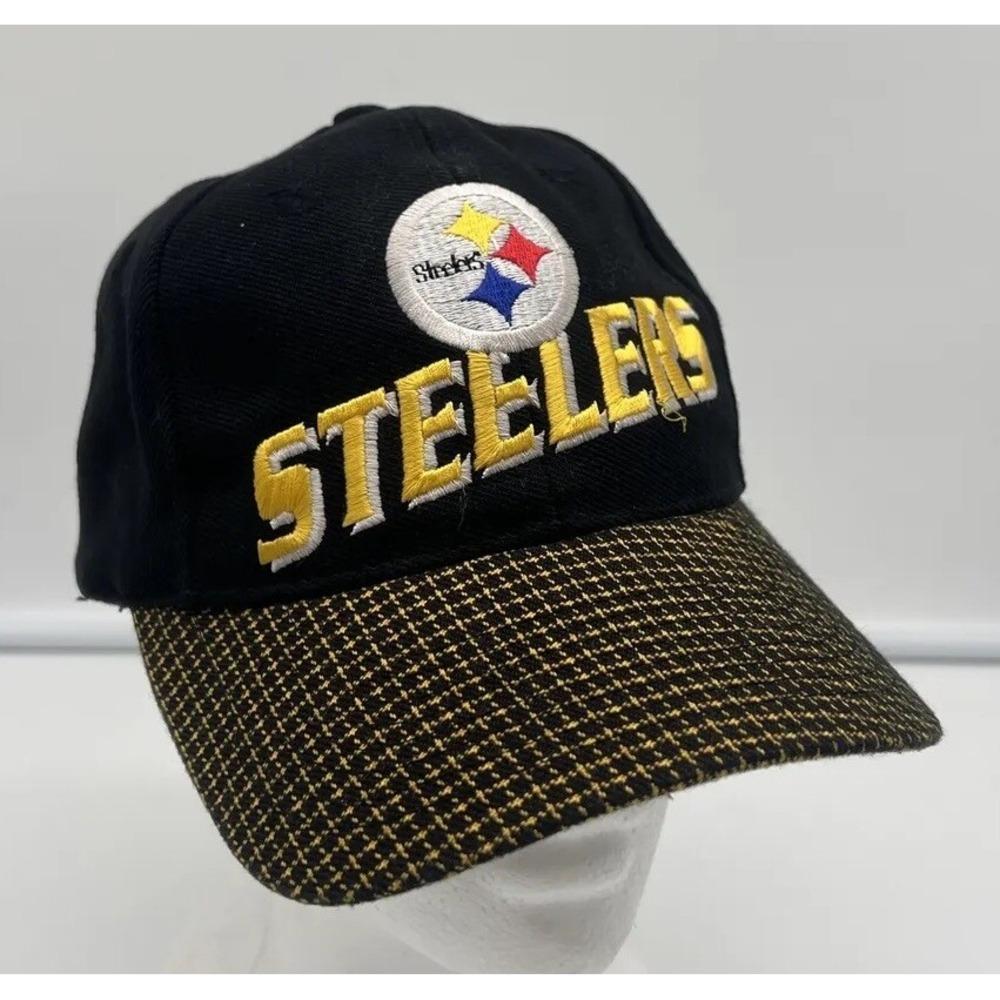 NFL Pro Line Pittsburgh Steelers Plaid Hat Cap Logo Athletics Adjustable Strap